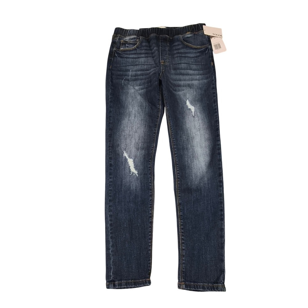 Tricot by C'est Moi Casual FriYay Jeans Dark Wash Distressed Skinny Large TR199